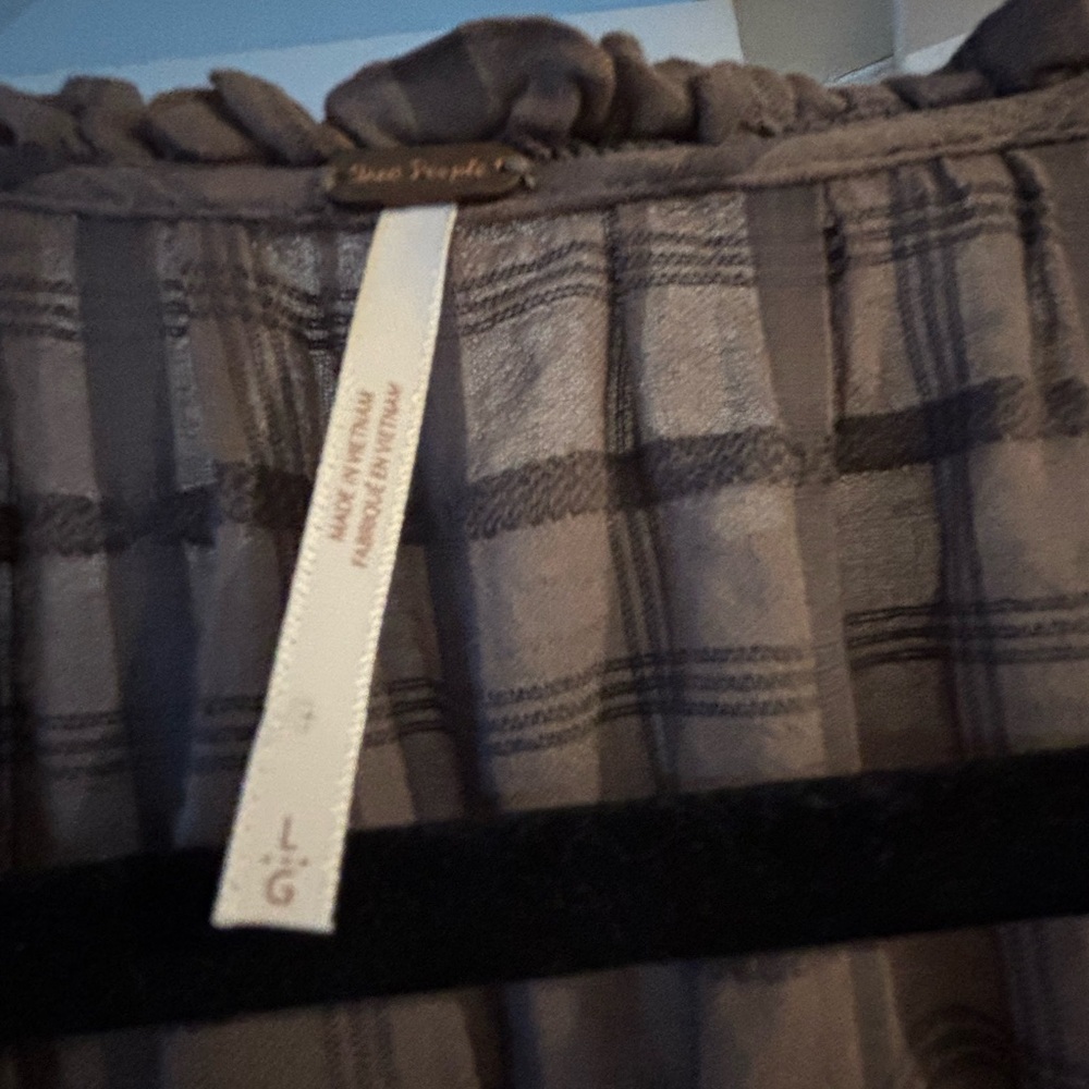 Free People Flowy Brown Plaid Button-Front Tiered Maxi Dress - Picture 2 of 6